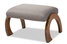 Load image into Gallery viewer, Baxton Studio Sandrine Modern and Contemporary Grey Fabric Upholstered Walnut Brown Finished Wood Ottoman