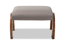 Load image into Gallery viewer, Baxton Studio Sandrine Modern and Contemporary Grey Fabric Upholstered Walnut Brown Finished Wood Ottoman