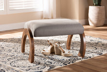 Load image into Gallery viewer, Baxton Studio Sandrine Modern and Contemporary Grey Fabric Upholstered Walnut Brown Finished Wood Ottoman