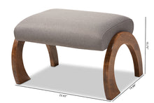 Load image into Gallery viewer, Baxton Studio Sandrine Modern and Contemporary Grey Fabric Upholstered Walnut Brown Finished Wood Ottoman