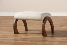 Load image into Gallery viewer, Baxton Studio Sandrine Modern and Contemporary Light Beige Fabric Upholstered Walnut Brown Finished Wood Ottoman