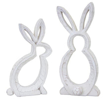 Load image into Gallery viewer, Carved Stone Bunny Outline DŽcor (Set of 2)