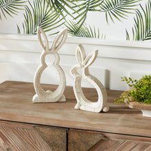 Load image into Gallery viewer, Carved Stone Bunny Outline DŽcor (Set of 2)
