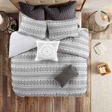Load image into Gallery viewer, Ink+Ivy Rhea 100% Cotton Jacquard Duvet Cover Mini Set - King/Cal King - Grey II12-1103 By Olliix