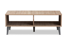 Load image into Gallery viewer, Baxton Studio Pierre Mid-Century Modern Oak and Light Grey Finished Wood Coffee Table
