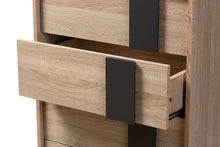 Load image into Gallery viewer, Baxton Studio Lisen Mid-Century Modern Light Oak and Grey 5-Drawer Chest