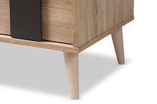 Load image into Gallery viewer, Baxton Studio Lisen Mid-Century Modern Light Oak and Grey 5-Drawer Chest