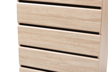 Load image into Gallery viewer, Baxton Studio Miren Mid-Century Modern Light Oak and Dark Grey 5-Drawer Chest