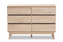 Load image into Gallery viewer, Baxton Studio Miren Mid-Century Modern Light Oak and Dark Grey 6-Drawer Dresser