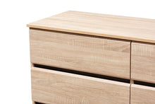 Load image into Gallery viewer, Baxton Studio Miren Mid-Century Modern Light Oak and Dark Grey 6-Drawer Dresser