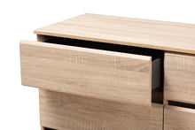 Load image into Gallery viewer, Baxton Studio Miren Mid-Century Modern Light Oak and Dark Grey 6-Drawer Dresser