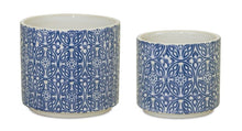 Load image into Gallery viewer, Ornamental Blue and White Ceramic Pot (Set of 2)