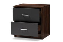 Load image into Gallery viewer, Baxton Studio Hansel Modern and Contemporary 2-Drawer Dark Brown and Dark Grey Finished Nightstand