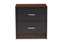 Load image into Gallery viewer, Baxton Studio Hansel Modern and Contemporary 2-Drawer Dark Brown and Dark Grey Finished Nightstand
