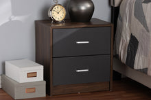 Load image into Gallery viewer, Baxton Studio Hansel Modern and Contemporary 2-Drawer Dark Brown and Dark Grey Finished Nightstand