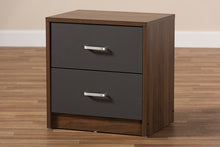 Load image into Gallery viewer, Baxton Studio Hansel Modern and Contemporary 2-Drawer Dark Brown and Dark Grey Finished Nightstand