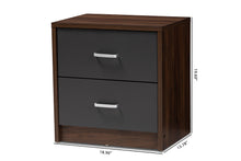 Load image into Gallery viewer, Baxton Studio Hansel Modern and Contemporary 2-Drawer Dark Brown and Dark Grey Finished Nightstand
