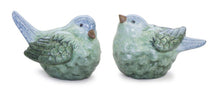 Load image into Gallery viewer, Blue and Green Terra Cotta Bird Figurine (Set of 2)