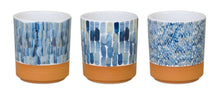 Load image into Gallery viewer, Watercolor Planter with Terra Cotta Accent (Set of 3)