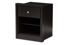 Load image into Gallery viewer, Baxton Studio Danette Modern and Contemporary Wenge Brown Finished 1-Drawer Nightstand