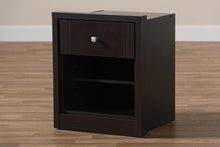 Load image into Gallery viewer, Baxton Studio Danette Modern and Contemporary Wenge Brown Finished 1-Drawer Nightstand
