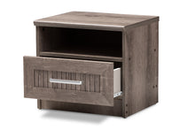 Load image into Gallery viewer, Baxton Studio Gallia Modern and Contemporary Oak Brown Finished 1-Drawer Nightstand