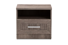 Load image into Gallery viewer, Baxton Studio Gallia Modern and Contemporary Oak Brown Finished 1-Drawer Nightstand