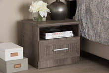 Load image into Gallery viewer, Baxton Studio Gallia Modern and Contemporary Oak Brown Finished 1-Drawer Nightstand