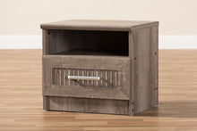 Load image into Gallery viewer, Baxton Studio Gallia Modern and Contemporary Oak Brown Finished 1-Drawer Nightstand