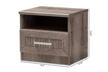Load image into Gallery viewer, Baxton Studio Gallia Modern and Contemporary Oak Brown Finished 1-Drawer Nightstand