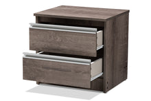 Load image into Gallery viewer, Baxton Studio Gallia Modern and Contemporary Oak Brown Finished 2-Drawer Nightstand