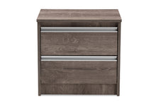 Load image into Gallery viewer, Baxton Studio Gallia Modern and Contemporary Oak Brown Finished 2-Drawer Nightstand