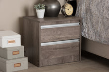 Load image into Gallery viewer, Baxton Studio Gallia Modern and Contemporary Oak Brown Finished 2-Drawer Nightstand