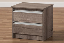 Load image into Gallery viewer, Baxton Studio Gallia Modern and Contemporary Oak Brown Finished 2-Drawer Nightstand