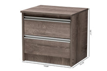 Load image into Gallery viewer, Baxton Studio Gallia Modern and Contemporary Oak Brown Finished 2-Drawer Nightstand