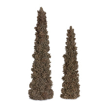 Load image into Gallery viewer, Pine Cone Holiday Tree DŽcor (Set of 2)