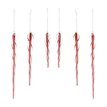 Load image into Gallery viewer, Spiral Glass Icicle Drop Ornament (Set of 6)