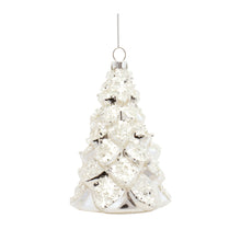 Load image into Gallery viewer, White Frosted Pine Tree Ornament (Set of 6)
