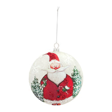 Load image into Gallery viewer, Whimsical Santa Disc Ornament with Snowy Scene (Set of 6)