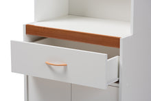 Load image into Gallery viewer, Baxton Studio Laurana Modern and Contemporary White and Cherry Finished Kitchen Cabinet and Hutch
