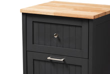 Load image into Gallery viewer, Baxton Studio Marcel Farmhouse and Coastal Dark Grey and Oak Brown Finished Kitchen Cabinet