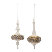 Load image into Gallery viewer, Modern Glass Finial Ornament with Gold Bead Accent (Set of 6)