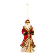 Load image into Gallery viewer, Glass Santa Ornament with Gold Accent (Set of 6)