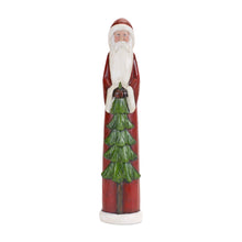 Load image into Gallery viewer, Stone Santa Figurine with Pine Tree (Set of 2)
