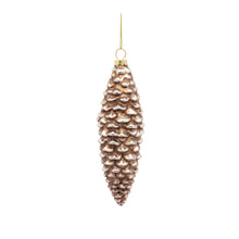 Load image into Gallery viewer, Bronze Frosted Pinecone Drop Ornament (Set of 12)