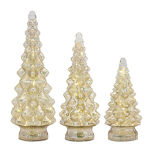 Load image into Gallery viewer, LED Lighted Mercury Glass Holiday Tree DŽcor (Set of 3)