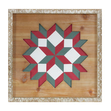 Load image into Gallery viewer, Wood Framed Vintage Quilt Square Wall Plaque (Set of 2)