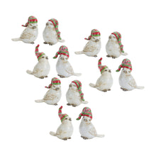 Load image into Gallery viewer, Winter Bird Figurine with Stocking Hat (Set of 12)