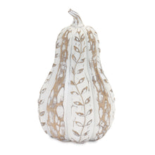 Load image into Gallery viewer, White Washed Wood Design Pumpkin with Leaf Pattern (Set of 3)