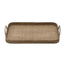 Load image into Gallery viewer, Woven Rattan Tray with Handles (Set of 2)